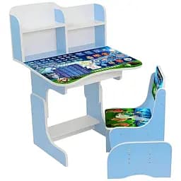 Дитяча парта Футбол ПШ051 ЛДСП 69×45 см зі стільцем і пеналом блакитна