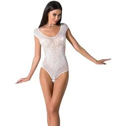 Бодистокинг Passion BS064 white боди закрытое плечо S/M/L