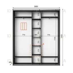 Шафа-купе Idea серія 2 200 x 45 x 240 см Антрацит - мініатюра 2