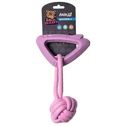 Игрушка AnimAll GrizZzly Baby акула с канатом розовая лаванда 15.8×10.2×2.8 см