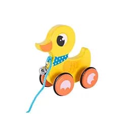 Детская деревянная каталка "Утенок" C15030-1 на веревке