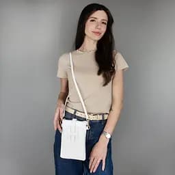 Жіноча міні-сумка Virginia Conti VC 03996 з натуральної шкіри флотар біла - мініатюра 2