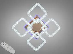 Люстра стельова LED Diasha 2205/4+1G, 80W, 3200K-6500K, золото, сучасний стиль, з пультом, димером