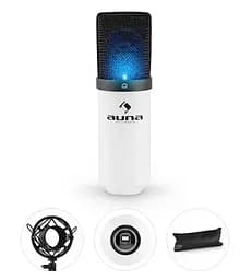 Конденсаторний USB-мікрофон Auna MIC-900WH-LED, 16 біт/48 кГц, 32 дБ (10030364)