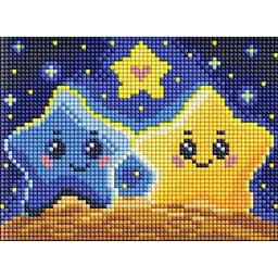 Алмазна мозаїка без підрамника для дітей Закохані зірки AMM1040, 15х20 см