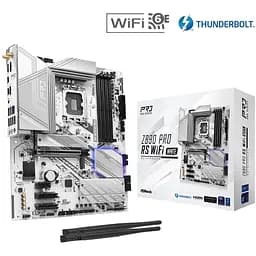 Материнська плата AsRock Z890 PRO RS WIFI WHITE (1851/Z890, 4*DDR5, PCIex16, HDMI/DP/TB4, 4xSATA, 4xM.2, 2.5Glan, 7.1c (Z890 PRO RS WIFI WHITE) - мініатюра 2