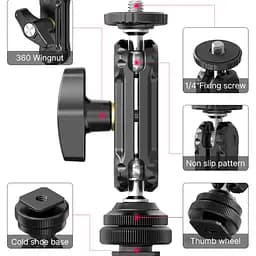 Шарнірне кріплення Ulanzi R098 Double Ball Heads with Code Shoe Mount UV-2954 R098 Black - мініатюра 5