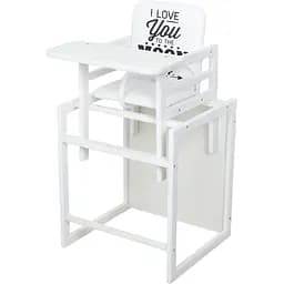 Стульчик для кормления Ommi Color белый 2 в 1 из натуральных материалов, с подножкой, до 25 кг