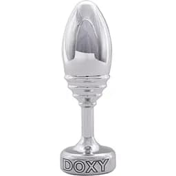 Металева анальна пробка Doxy Butt Plug Ribbed ребристий діаметр 3.3 см