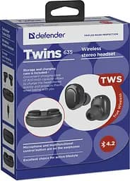 Гарнітура Defender Twins 635 TWS Bluetooth Black - мініатюра 5