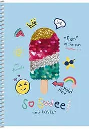 Зошит для записів Student А5, у клітинку, спіраль, 80 арк., Потіш морозивом (A5-SC-080-6094K)