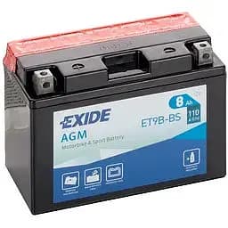 Акумулятор Мото Exide ET9B-BS AGM 8Ah (+/-) 110EN 150x70x105 мм