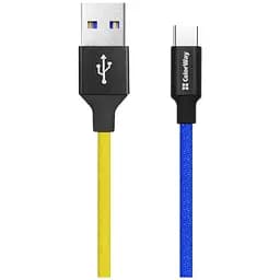 Кабель ColorWay USB - Type-C National 2.4А 1м Blue Yellow