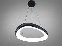 Сучасна підвісна LED люстра кільце для кухні Diasha 0472A BK чорна 54 см 36W регульована за висотою