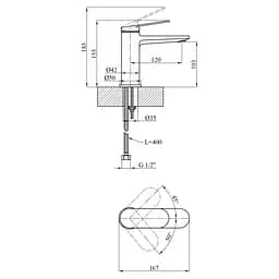 Змішувач для раковини Kroner Element 211110-5301 (CV035940) - мініатюра 8