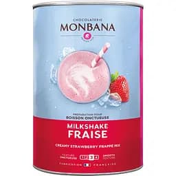 Суха суміш Monbana Strawberry Milkshake для приготування полуничного мілкшейку 1 кг 