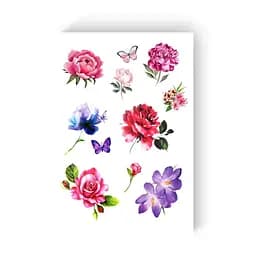 Набор временных татуировок Акварельный набор 8 цветов Tattooshka LB-131