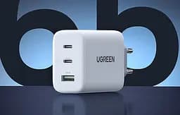 Зарядний пристрій адаптер живлення Ugreen CD275 65 W 3 port (90496) білий - мініатюра 2