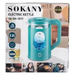 Електрочайник Sokany SK-SH-1071 на 2.3 л 2000 Вт, блакитний Sokany SK-SH-1071BL - мініатюра 9