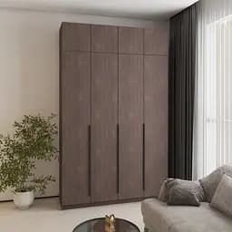 Шафа 4-дверна з антресоллю MebelStar Оскар ДСП BL-B, блок шухляд 160x52x260 см Дуб рістрето (MBS-5024)