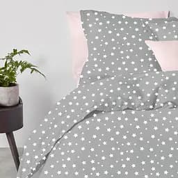 Комплект постільної білизни Cosas Grey stars CS7 Євро сірий (StarGW_El180x30-Rose_200) - мініатюра 2