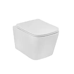 Унитаз подвесной Kroner Eifel WHI483429 TORNADO безободковый с сиденьем (KE483429WHIT), Белый