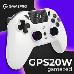 Геймпад GamePro із зарядною станцією 2.4G/BT 5.1/USB (Switch/PC/PS/iOS/Android) RGB White (GPS20W) - мініатюра 4