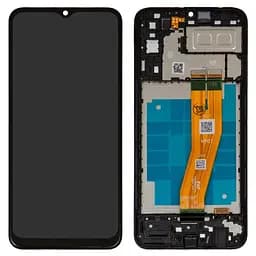 Дисплей для Samsung A037F Galaxy A03s, чорний, Best, без рамки, з жовтим шлейфом, (160,5x72 mm)
