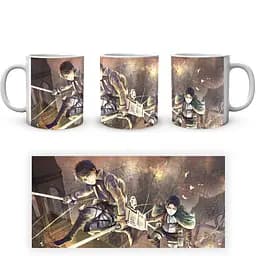 Кухоль GeekLand Атака Титанів Attack on Titan Ерен Йегер і Леві Аккерман наступ AT.02.65 330 мл білий - мініатюра 3
