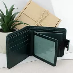 Гаманець чоловічий шкіряний зелений Handycover HC0041 з гербом України - мініатюра 2