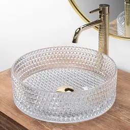 Умивальник Rea Cristal 35,5x35,5 transparentny (REA-U9670), Структурна - мініатюра 5