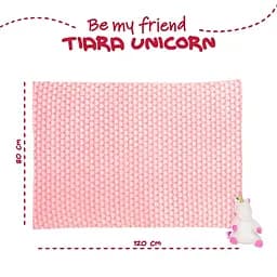 Плед Perletti Toys Tiara Unicorn з м'якою іграшкою 120x80 см рожевий/білий (P13071) - мініатюра 5
