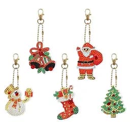 Набір брелків алмазна викладка "Новорічні" ColorArt BR25, 5 шт, з інструментами