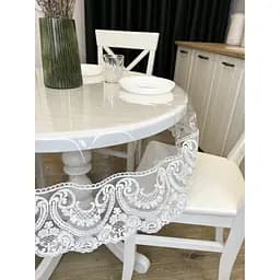Силиконовая скатерть с белым кружевом Арка 15 см 280х130 см