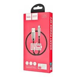 Кабель Hoco U35 Space shuttle smart power off Micro charging data cable L-1.2 Чорний - мініатюра 2