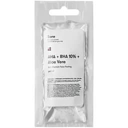 Пілінг для обличчя Sane AHA + BHA 10% + Aloe Vera, сашет, 20 мл