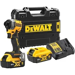 Шуруповерт ударный аккумуляторный DeWALT 18 В XR Li-Ion бесщеточный 206 Нм 5 Ач 3250 об/мин 3800 уд размер держателя насадок 6 35 мм (1/4) 2 аккумулятора зарядное устройство чемодан TSTAK (DCF850P2T)