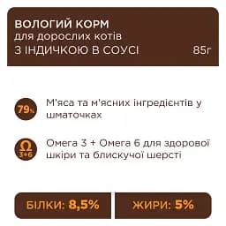 Вологий корм для дорослих котів Club 4 Paws Premium з індичкою 85 г - мініатюра 2