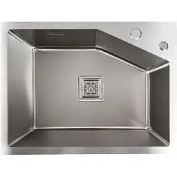 Кухонна мийка Platinum Handmade 58x43b hsb (квадратний сифон 3.0/1.0)