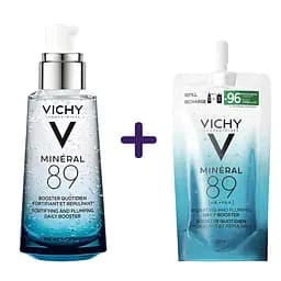 Набір: Гель-бустер для обличчя Vichy Laboratoires Mineral 89 для зволоження та відновлення пружності шкіри 50 мл + Змінний блок Гель-бустер для обличчя Vichy Laboratoires Mineral 89, 50 мл