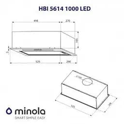 Вбудована витяжка Minola HBI 5614 WH 1000 LED - мініатюра 10