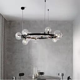 Світильник з 15 прозорими плафонами-кулями різного діаметру | Арт. AT 32/15 BK | Line F