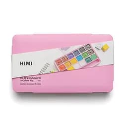 Набор гуашевых красок Jelly Cup 18×30 мл розовый пластиковый пенал HIMI