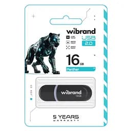 USB флеш накопичувач Wibrand 16GB Panther Black USB 2.0 (WI2.0/PA16P2B) - мініатюра 2