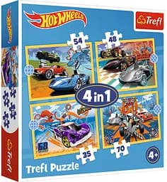 Набор Пазлы - (4в1) - "Супер авто" / Hot Wheels /Trefl