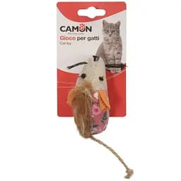 Іграшка для котів Camon мишка, поліестерова з дзвіночком 10 см в асортименті (AG0389)