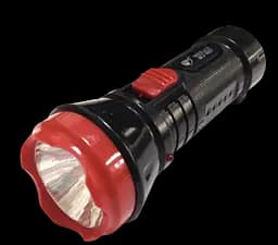Ручний Ліхтарик LED 3-5W вилка 220V+АКБ компл. пластиковий чорний з червоною кнопкою (BEJ-8837) R