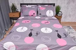 Підковдра Moon&Star Бязь Gold Люкс Mauve Cats Двоспальна 175x210 см - мініатюра 2
