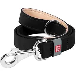 Повідець для собак Waudog Classic шкіряний чорний