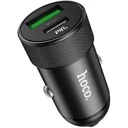 Автомобільний зарядний пристрій Hoco Z32B 20W PD Type-C + QC3.0 (1USB/3A) Black